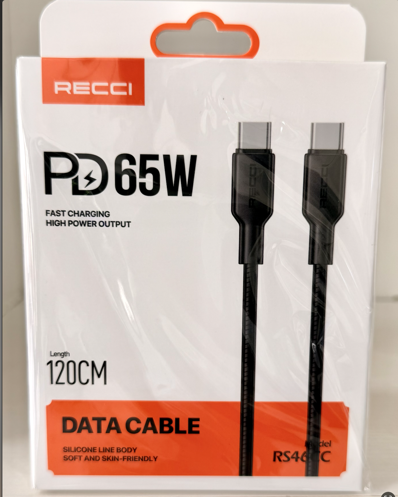 Image de Câble de Données RECCI PD 65W – USB-C vers USB-C